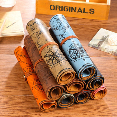 Pirate Treasure Map Roll Up Pencil Cases