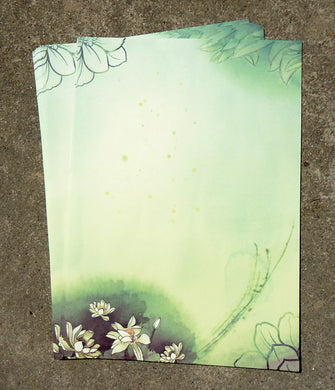 Green Lotus Flower Paper