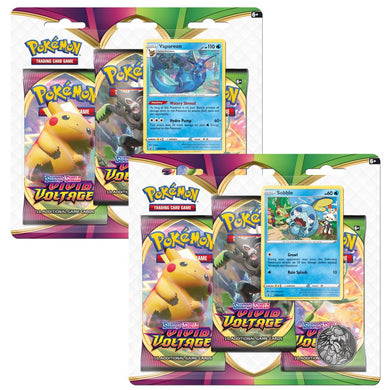 Pokémon TCG: Sword & Shield-Vivid Voltage 3 Booster Packs, Coin & Promo Card